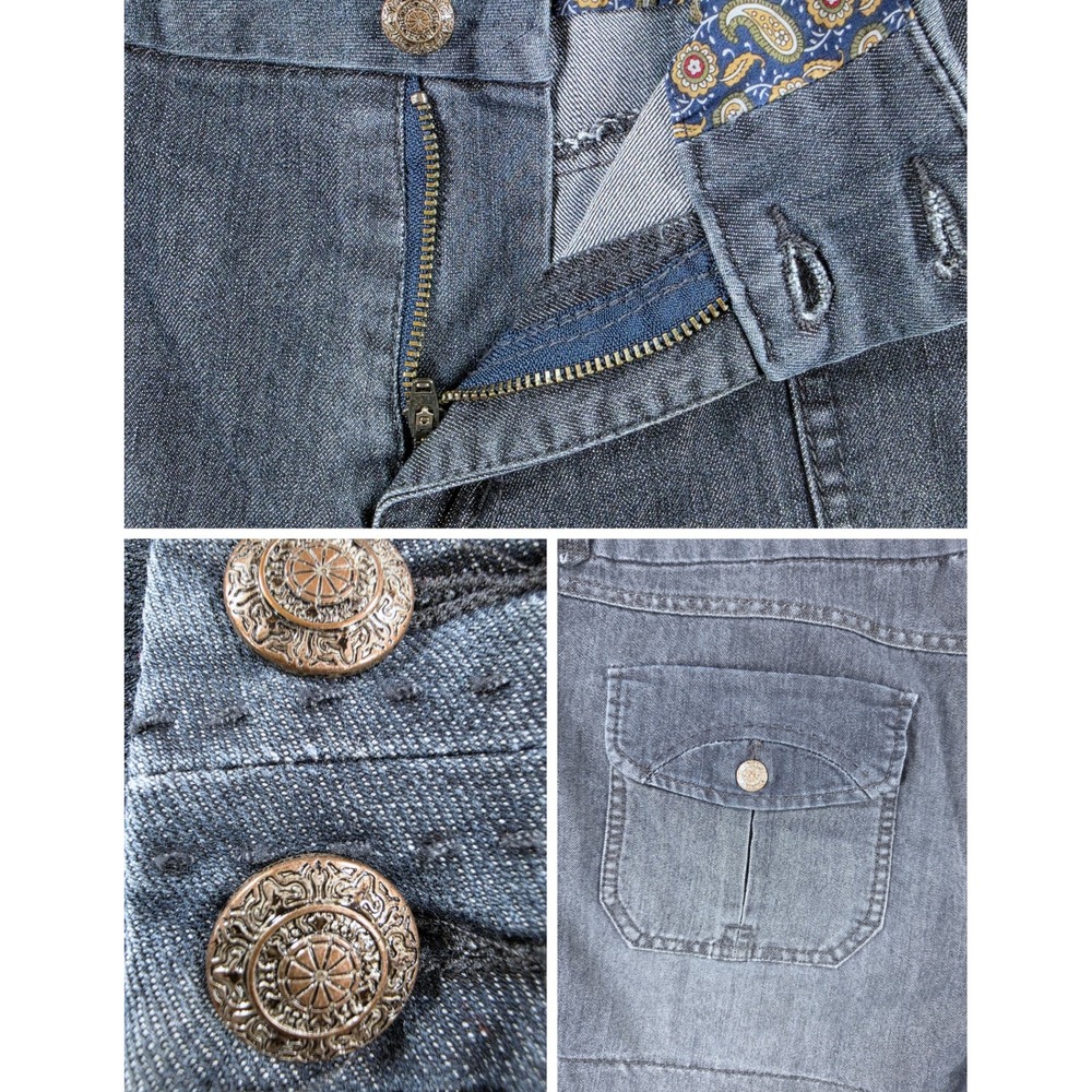 Utility Stretch Denim Casual Shorts dark indigo wash Women's 16 Dakota Blue - Picture 2 of 6